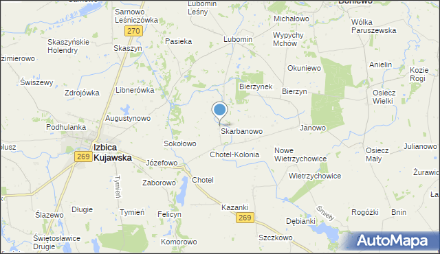 mapa Skarbanowo, Skarbanowo na mapie Targeo